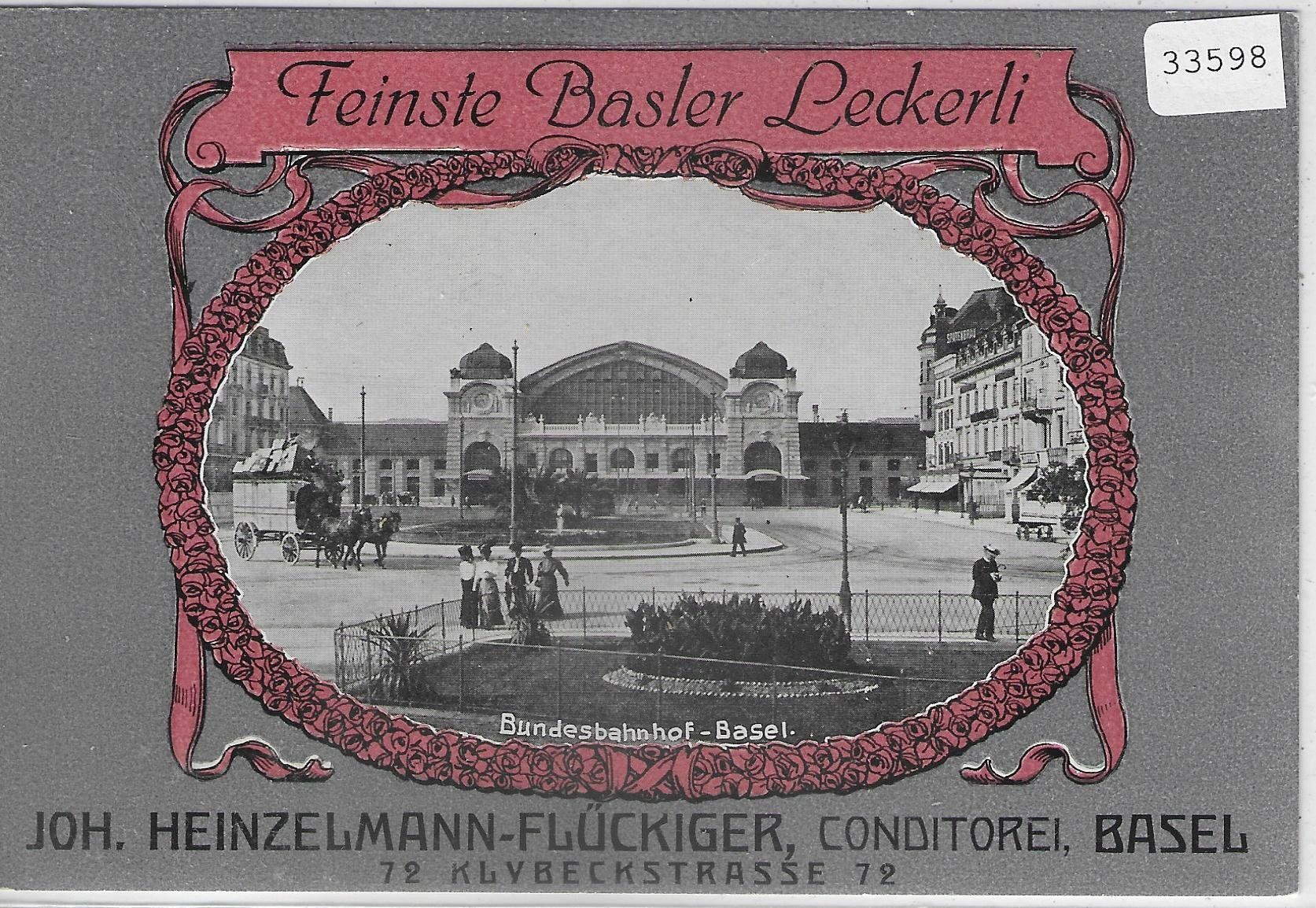 Cartoline postali: Basel - Feinste Basler Leckerli - Heinzelmann Conditorei – Usato da Ettingen venduto da Kartenplanet