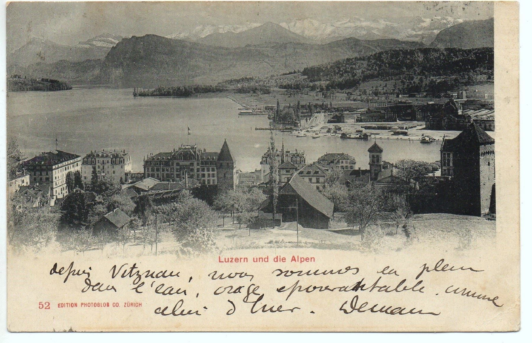 Cartoline postali: LUZERN und die Alpen 1900 – Usato da Jona venduto da philajona