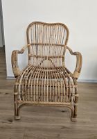 Bambus Rattan Sessel mit Armlehnen – Boho Vintage