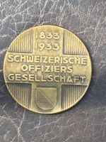 SCHWEIZ. OFFIZIERSGESELLSCHAFT 1933, vintage Plakette schwer