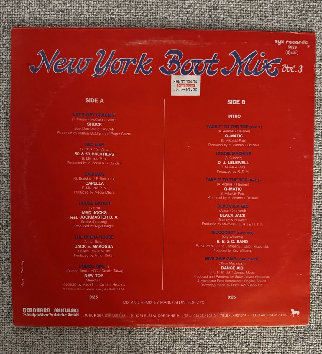 Dischi in vinile: New York Boot Mix Vol. 3 -12" Maxi - 80s/Disco – Usato da Rorbas venduto da BlackstarRecords 1
