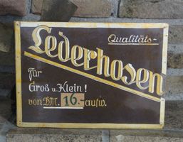 Verkaufsschild "Lederhosen"
