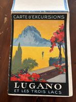 Lithographie, originale Karte Lugano, Entwurf Daniele Buzzi?