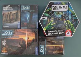5er Escape & Adventure Spiele-Set NEU & OVP/ EXIT/KOSMOS usw
