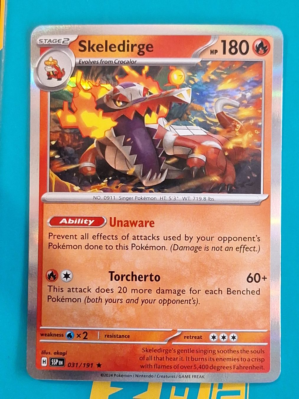 Pokémon Carte collezionabili: Skeledirge Holo - Pokemon Surging Sparks – Usato da Altstätten SG venduto da GGsGameshop