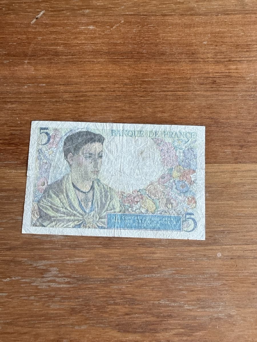 Banconote: Billet 5 francs français ancien  – Usato da Genève venduto da math_cedra 1