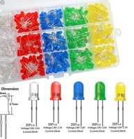 3mm LED Set 100Stk in Box, 5 Farben, Elektronik Basteln!