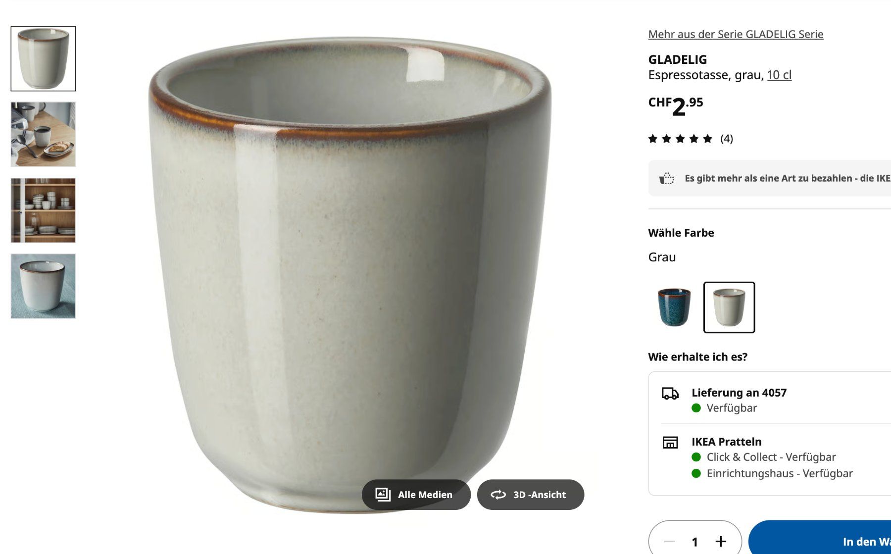 Tazze: Espressotasse GLADELIG - IKEA – Usato da Reinach BL venduto da meu_68d7 2