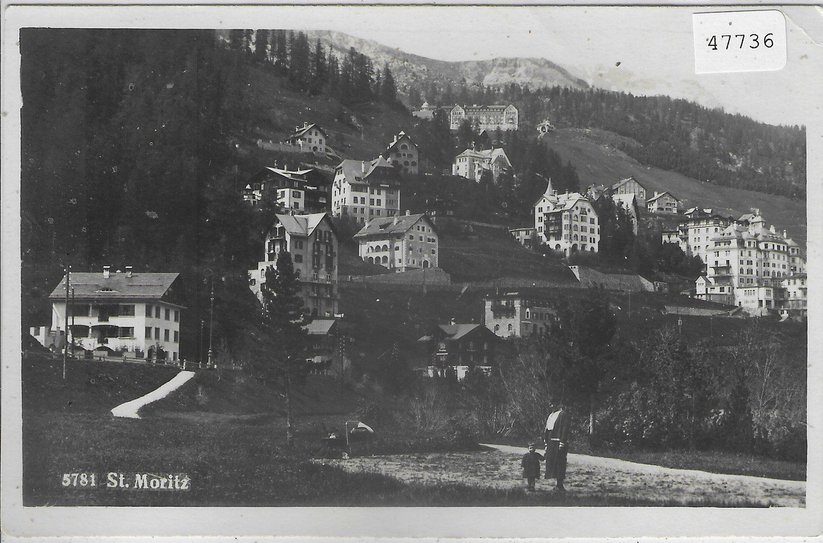 Cartes postales: St. Moritz - Teilansicht - animee – D'occasion à Ettingen par Kartenplanet
