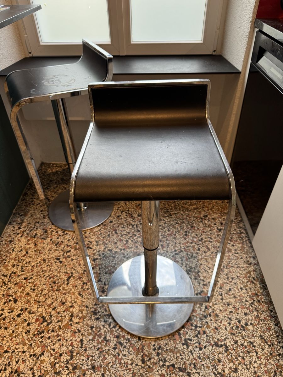 Sgabelli: 2 Barhocker Metall / Leder, schwarz – Usato da Olten venduto da mbeausbs 2
