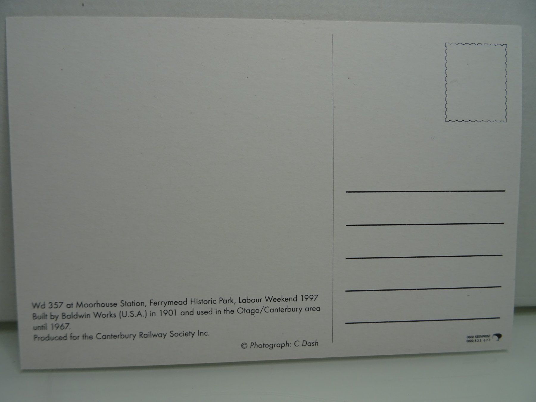 Cartoline postali: Postkarte Dampflok Wd 357 Neuseeland 1997 – Nuovo (secondo la descrizione) da Teufen AR venduto da Brandan2171 1