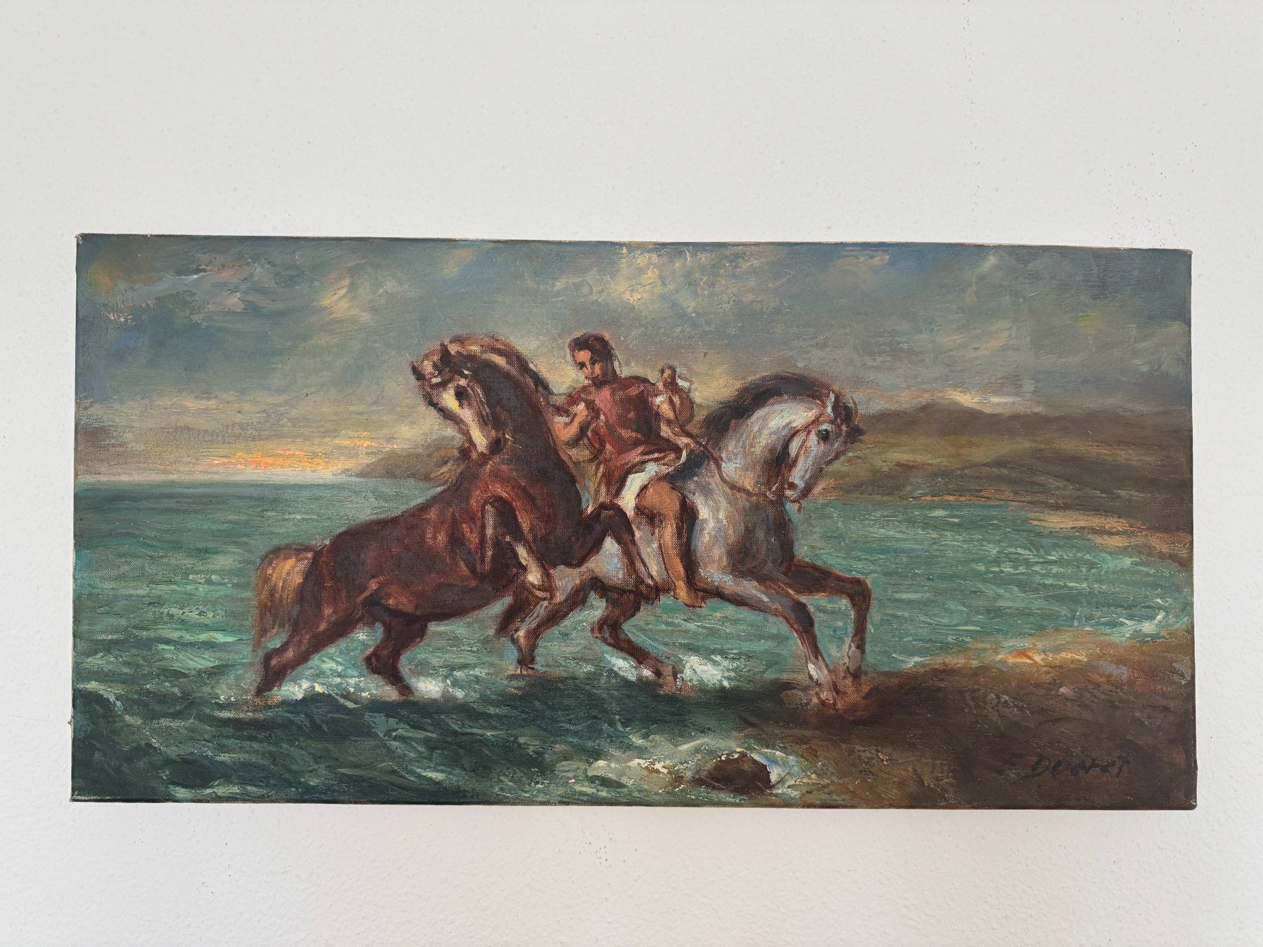 Dipinti: Edmond Ducret Ölgemälde nach Eugène Delacroix 1860 – Usato da Zürich venduto da Meierene