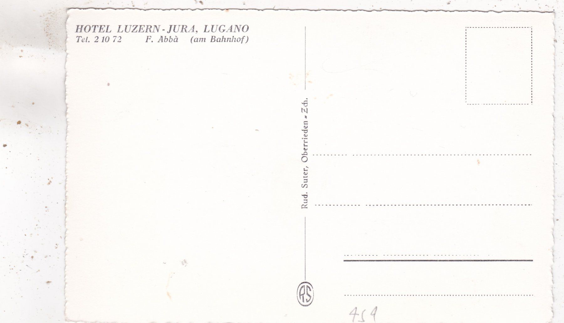 Ansichtskarten: Lugano Hotel Luzern – Gebraucht aus Herisau von Lisegrat2008 1