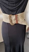 Vintage Woven Belt with Wood Buckle - Boho Chic Style