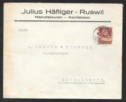 Ruswil illustr. Brief Julius Häfliger Manufakturen 14.5.1924