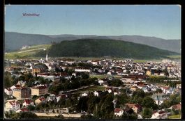 AK Winterthur, Ortsansicht aus der Vogelschau