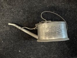 Antike Zinn Giesskanne, Vintage Dekoration für Garten!