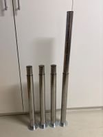 4 Tischbeine Chromstahl verstellbar gebraucht silberfarbig