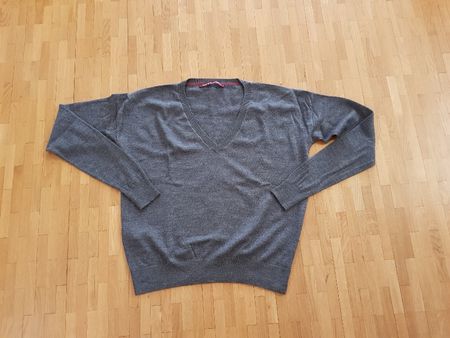 Pull V laine gris Comptoir des cotonniers M