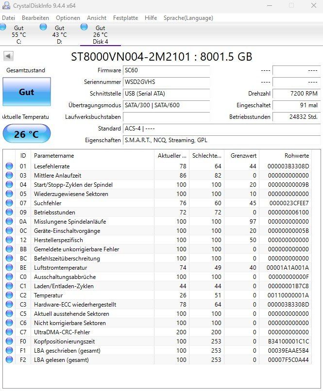 Seagate Harddisks: 8TB HDD Seagate Ironwolf NAS – Gebraucht aus Künten von Thozogg 3