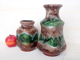 2 Vase Keramik Dümler & Breiden Lava Vintage Space Age 70er