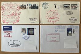 4 Schiffspostbriefe - Marine Schiffe (W)