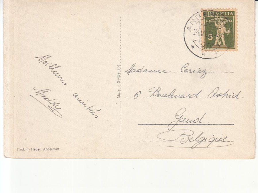 Cartoline postali: Andermatt 1934 – Usato da Bürglen TG venduto da StampGraf 1