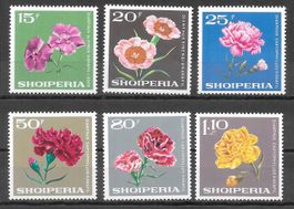 Albanien Serie 1247 - 1252 Blumen Nelken ** 15.2.1968