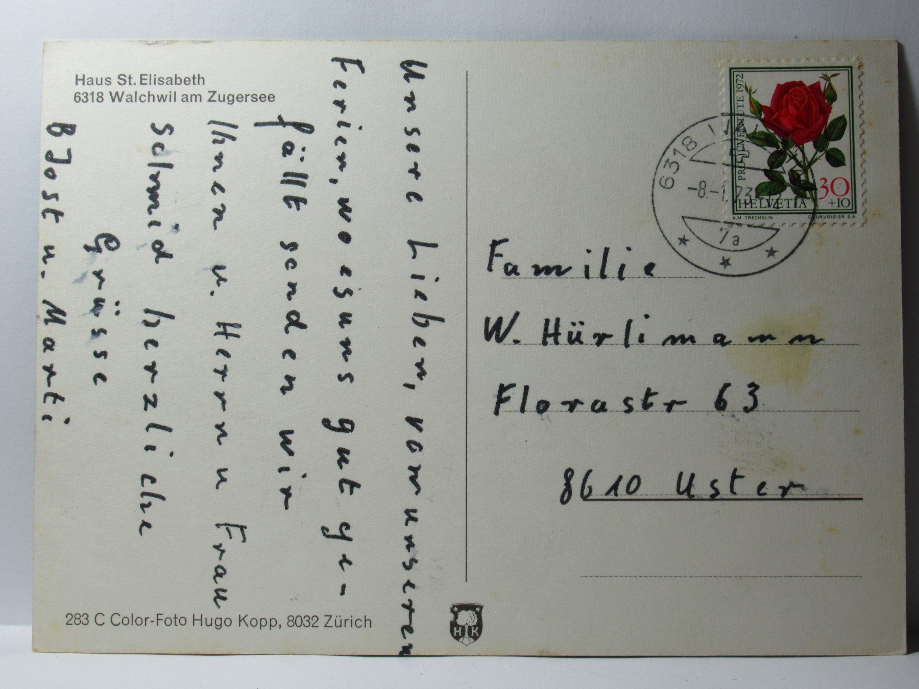 Cartoline postali: Haus St. Elisabeth , Walchwil 1973 – Usato da Grenchen venduto da Bluemchen1900 2