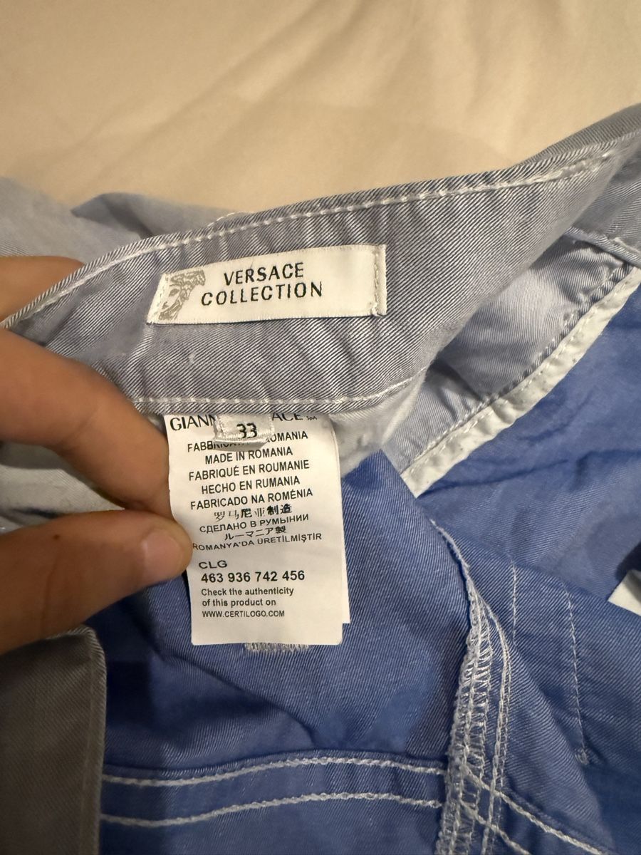 Versace Hosen: Pantalon VESACE Collection bleu clair coton/ramie – Gebraucht aus Yverdon-les-Bains von Le_Joss 6