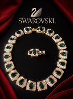 Swarovski Statement Halskette 18k vergoldet, original & Box
