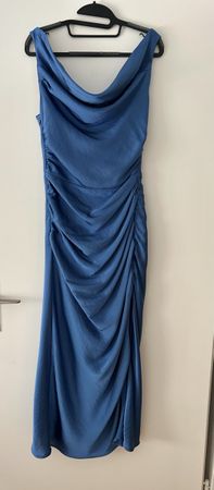 Edles Abendkleid, Satin, blau, Gr. S