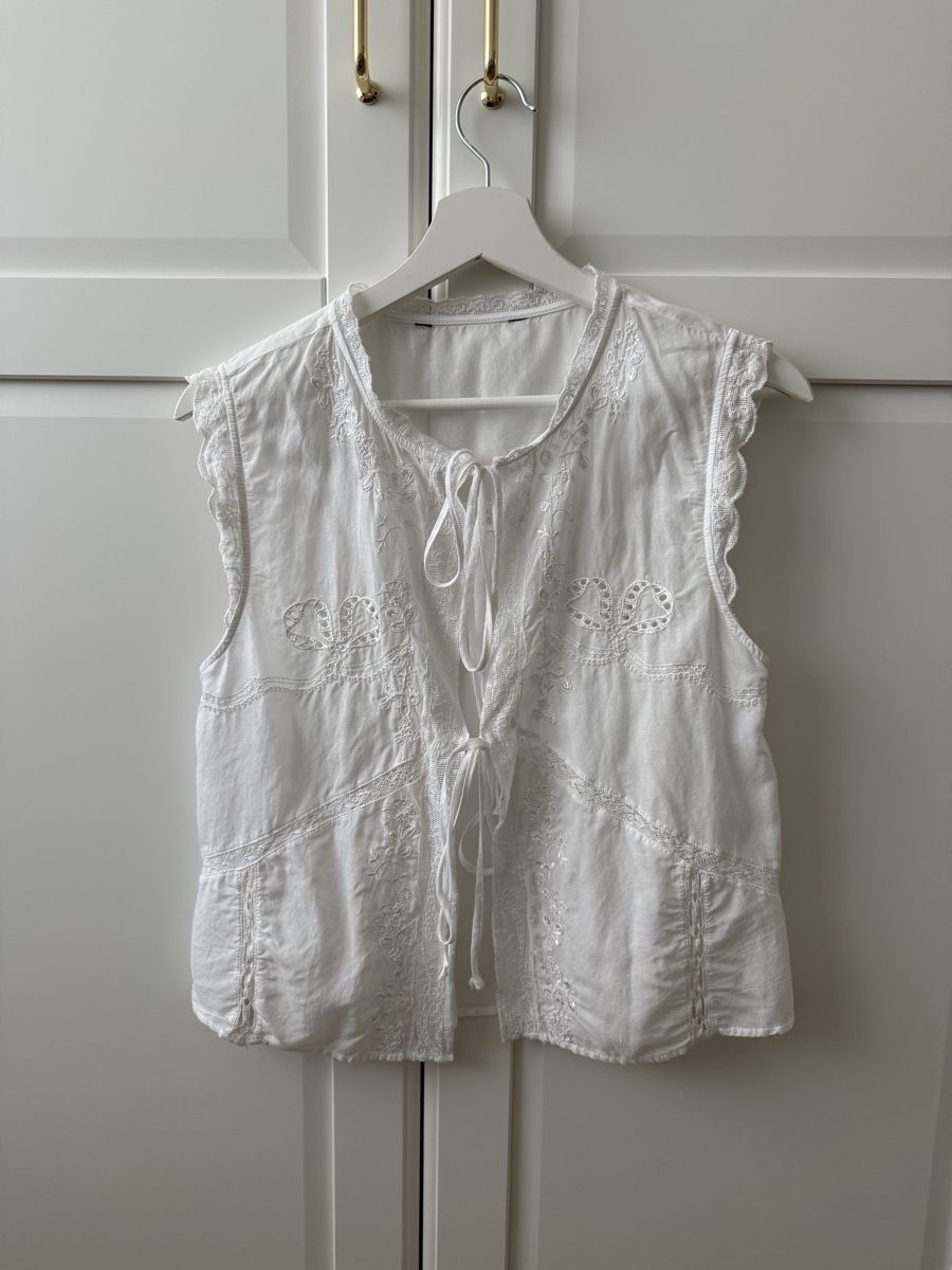Zara Camicette: Zara Bluse Boho weiss Gr. 36 – Usato da Giswil venduto da Ody2