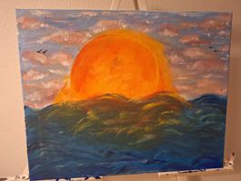 Sonnenuntergang, Original Acrylgemälde
