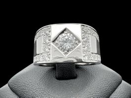 Brillanten Ring 1.3ct 18k WG Gr 54.5 Zerti *S2415