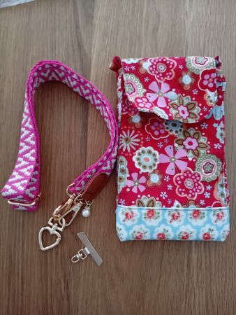 HandyTasche mit Trageriemen, bunt gemustert, neu,handarbeit