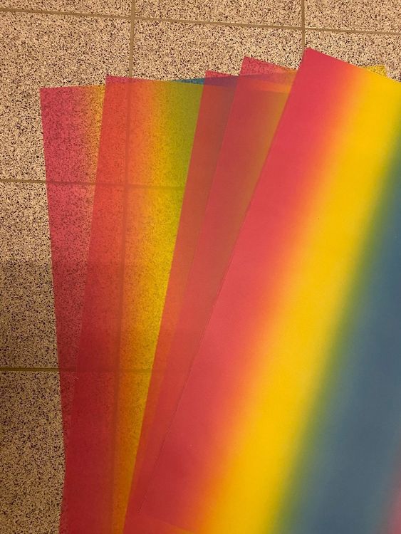 Transparentpapier Regenbogen - 5 Blatt 22x51cm Für Laternenbasteln & Dekoration