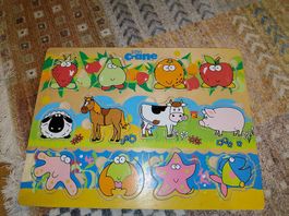 Puzzle animaux à encastrer en anglais
