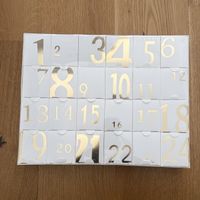 Neuer Adventskalender zum selbst Befüllen, Gold/Weiss