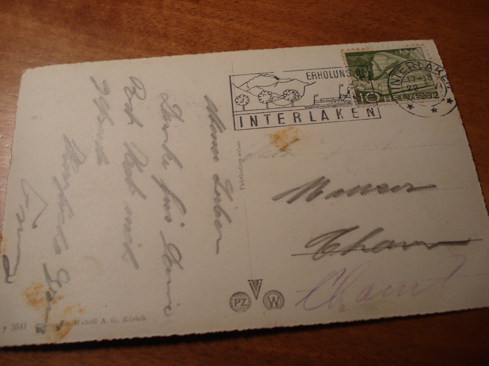 Ansichtskarten: Interlaken Hotel Splendide, 1952, Werbe-o Interlaken – Gebraucht aus Niederwil AG von morostahu 1