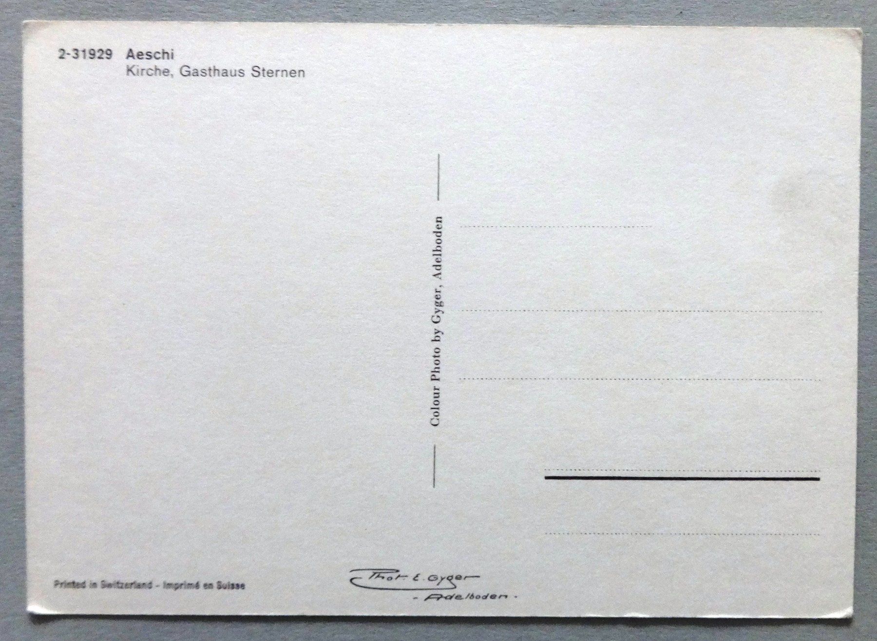 Cartes postales: Aeschi, Kirche, Gasthaus Sternen – D'occasion à Fétigny par Billy2miny 1