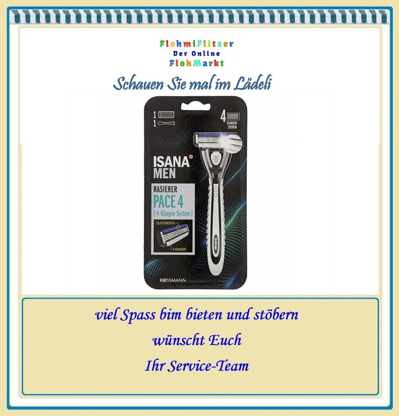 Rasoi & Lamette da barba: ISANA® MEN • PACE 4 • Nassrasierer – Nuovo e nell'imballaggio originale da Münchwilen TG venduto da FLOHMIFLITZER