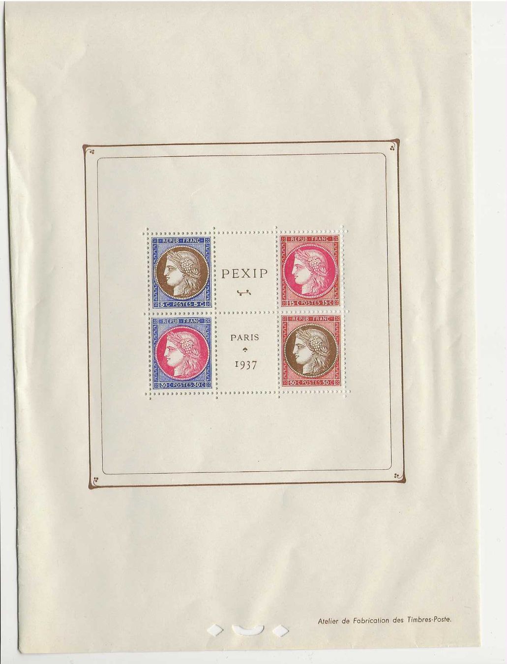 Tutti i francobolli: timbre PEXIP Paris 1937 exposition philatélique – Usato da Sorvilier venduto da carose01