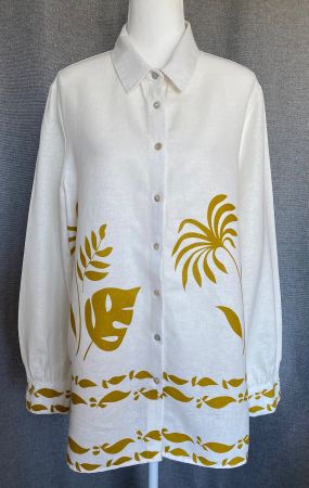 Rachel Zoe Hemdbluse aus Leinen/Viskose Grösse L