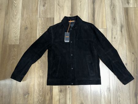 Boss Suede Lederjacke Schwarz