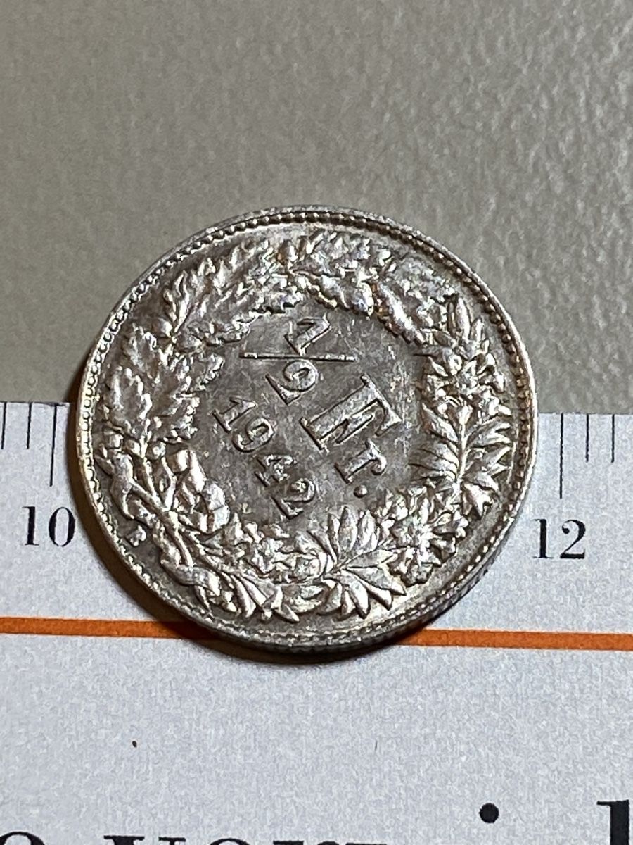 Tutti le monete: Suisse - 50 centimes - 1942 - AG – Usato da Payerne venduto da Mike1682 3