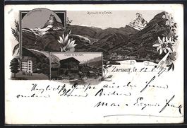 Litho Zermatt, Hotel Riffelalp, Chalet d
