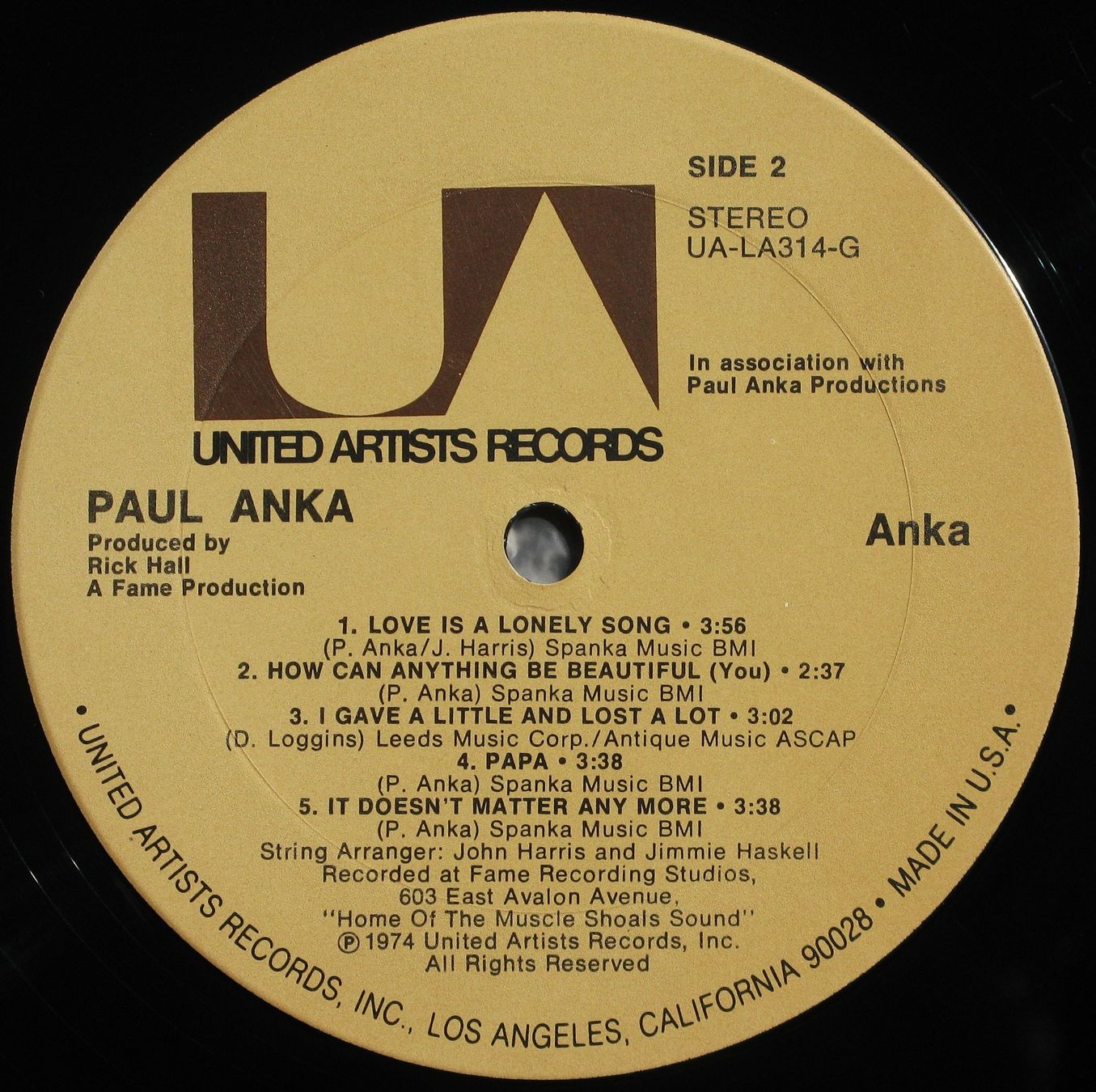 Dischi in vinile: PAUL ANKA "Anka" LP IN VG+ – Usato da Monthey venduto da Pingmub 1