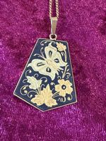 Vintage Toledo Damascene Anhänger mit Kette