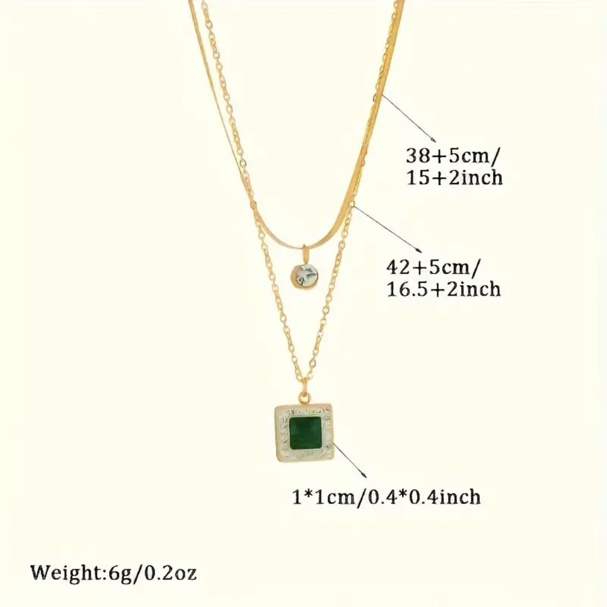 Catenine: Goldkette mit Anhänger, Smaragd , Doppelschichtkette – Nuovo e nell'imballaggio originale da Oberwangen TG venduto da Bash-B 4